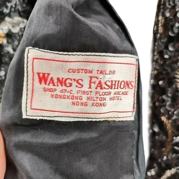 Vintage Black Gold & Silver Sequin JacketCustom Tailored in Hong KongCirca
